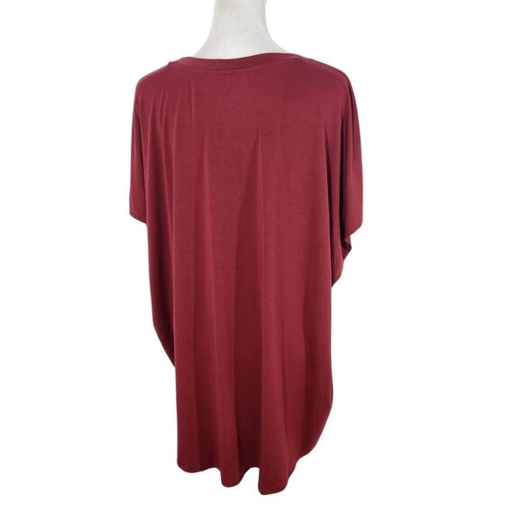 Time and Tru Oxblood Top Size XXXL Plus Size Burgundy Blouse with Ruching - Picture 2 of 10